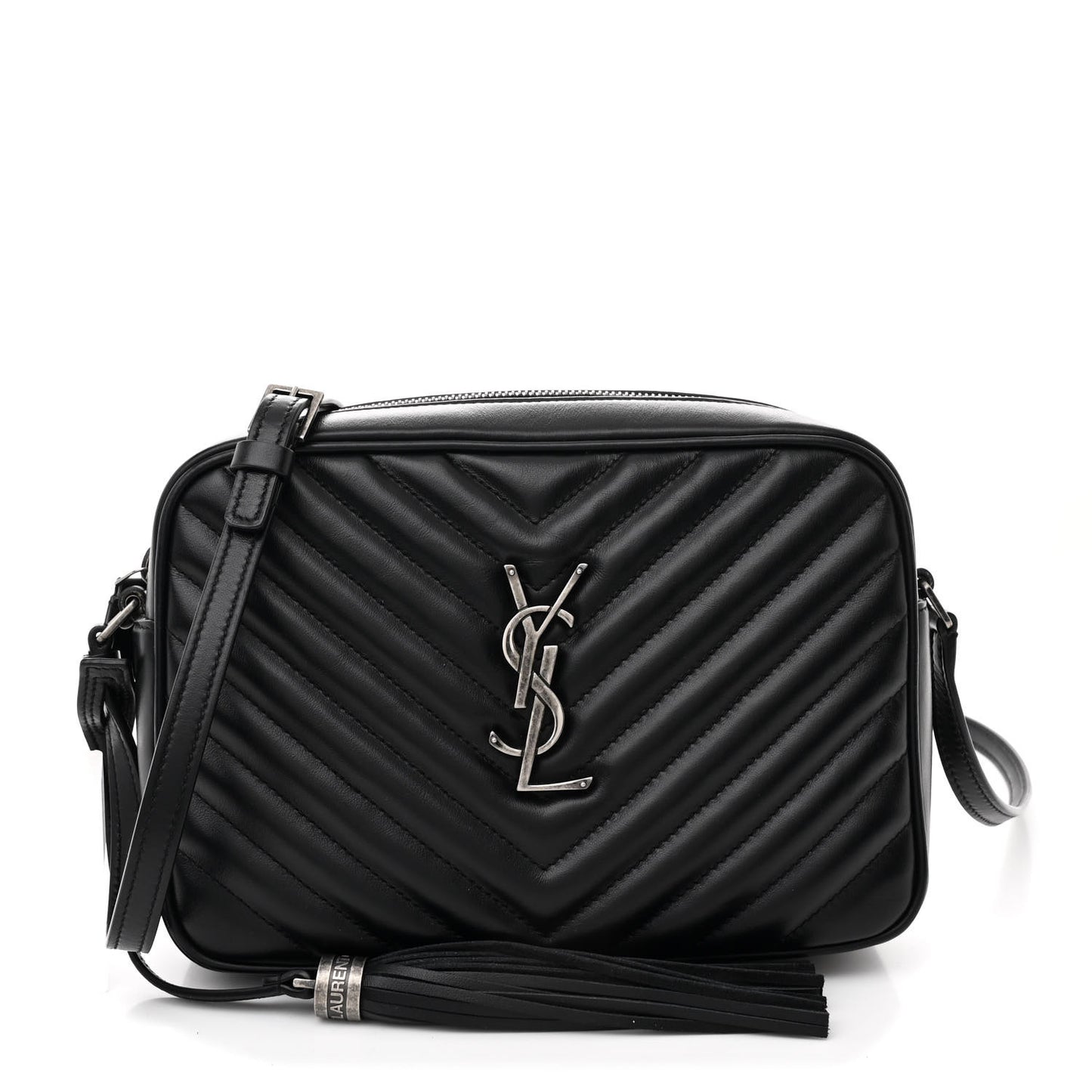 Calfskin Matelasse Monogram Lou Camera Bag Black