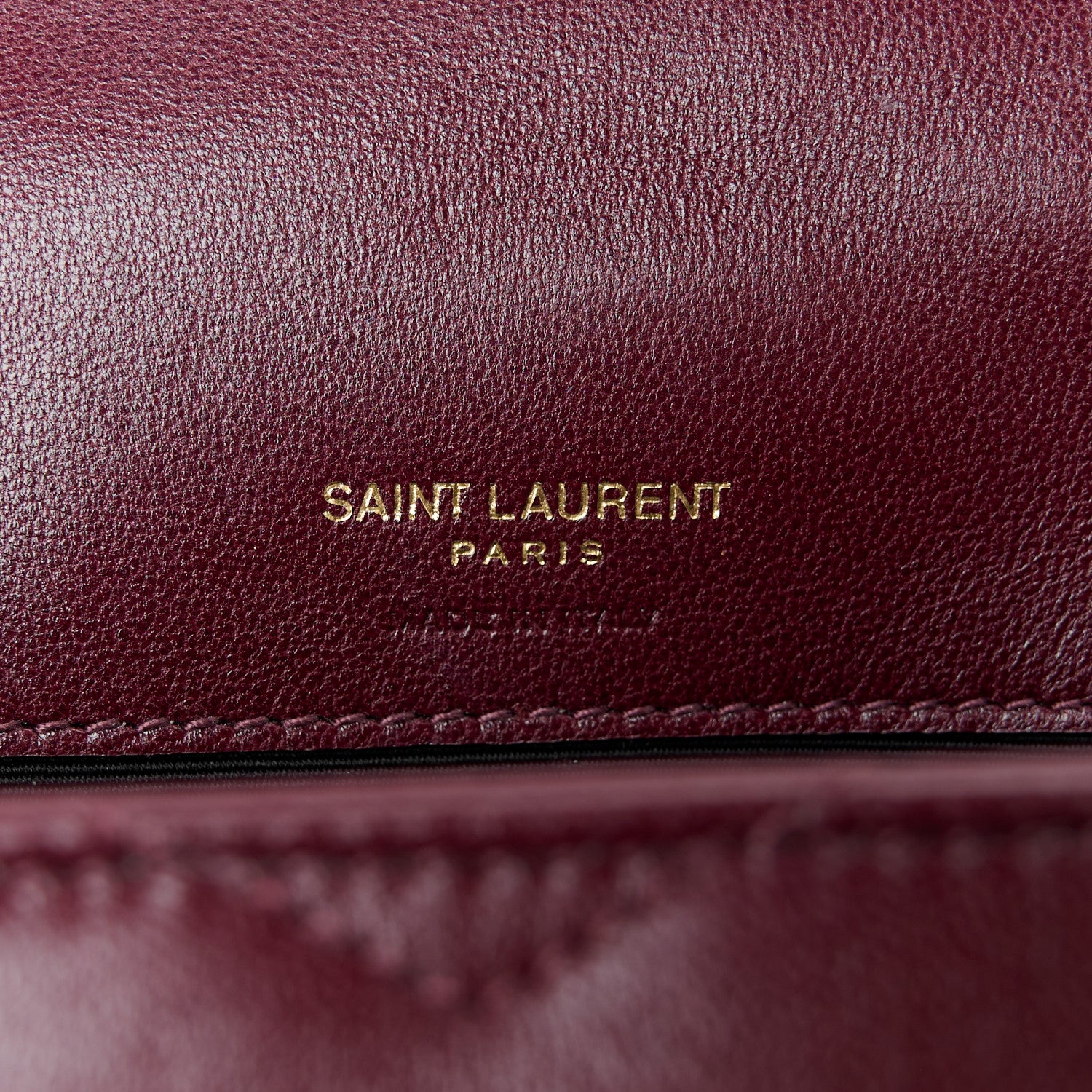 Saint Laurent Lambskin Chevron Quilted Mini Loulou Rouge Cabernet 7 of 12