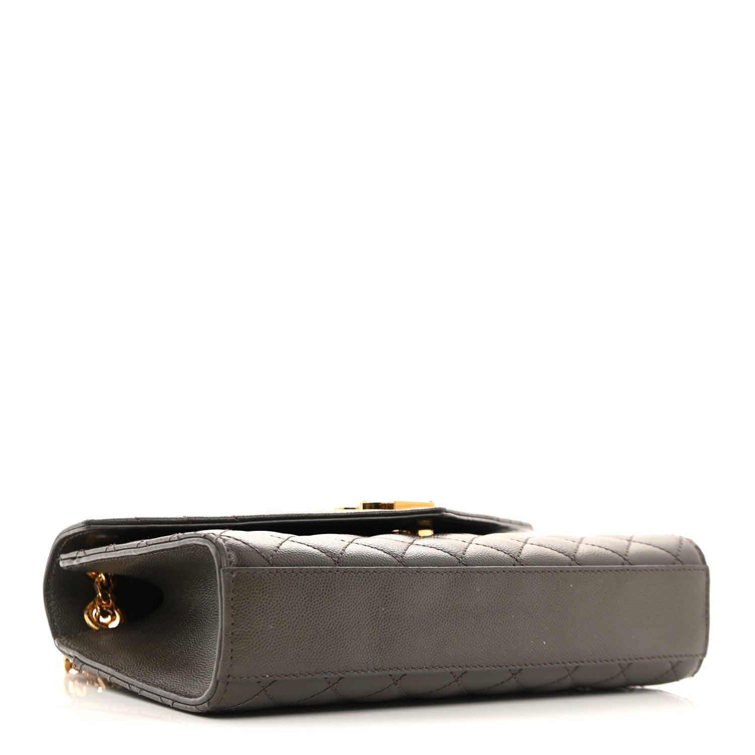 Saint Laurent Grain De Poudre Textured Mixed Matelasse Medium Triquilt Monogram Satchel Fog 4 of 11