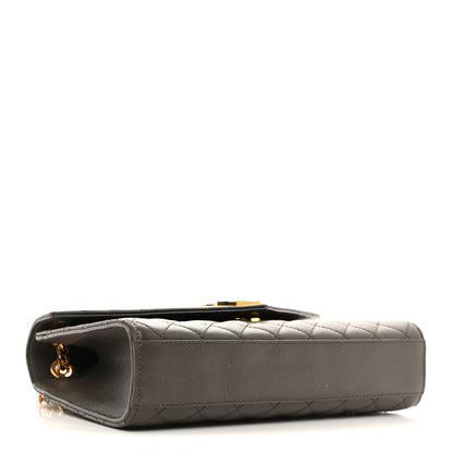 Saint Laurent Grain De Poudre Textured Mixed Matelasse Medium Triquilt Monogram Satchel Fog 4 of 11