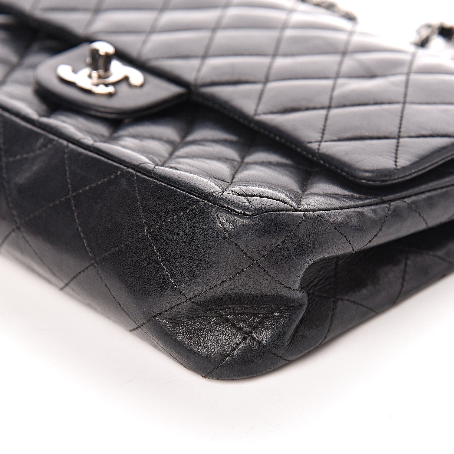 Chanel Lambskin Quilted Medium Double Flap Black 7 of 10