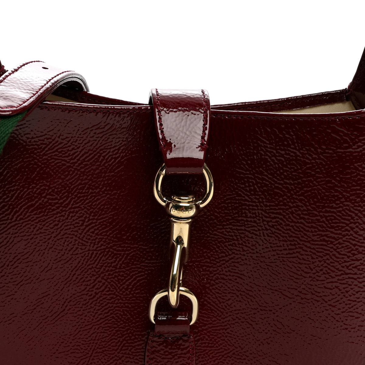 Gucci Patent Calfskin Small Jackie Shoulder Bag Rosso 8 of 10