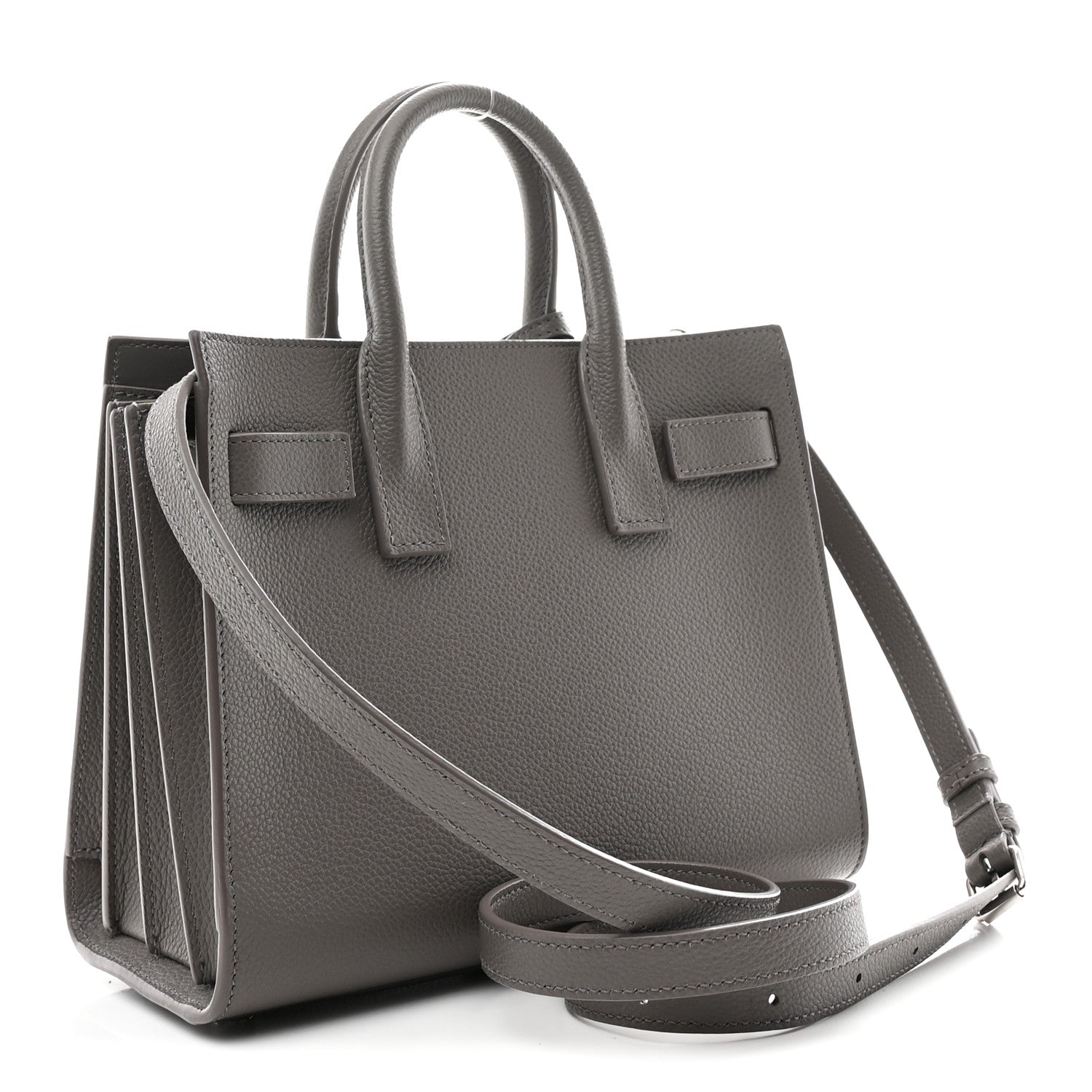 Saint Laurent Grained Calfskin Nano Sac De Jour Fog 3 of 10