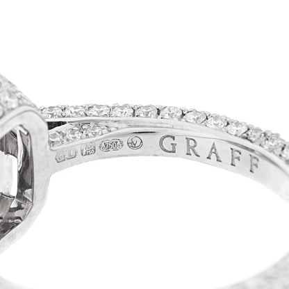 Graff 18K White Gold Diamond .96ct Asscher Cut Pave Engagement Ring 45 3.5 4 of 5
