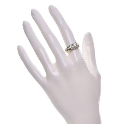 David Yurman Sterling Silver 18K Yellow Gold Diamond 8mm Metro Cable Ring 51.5 6 2 of 6