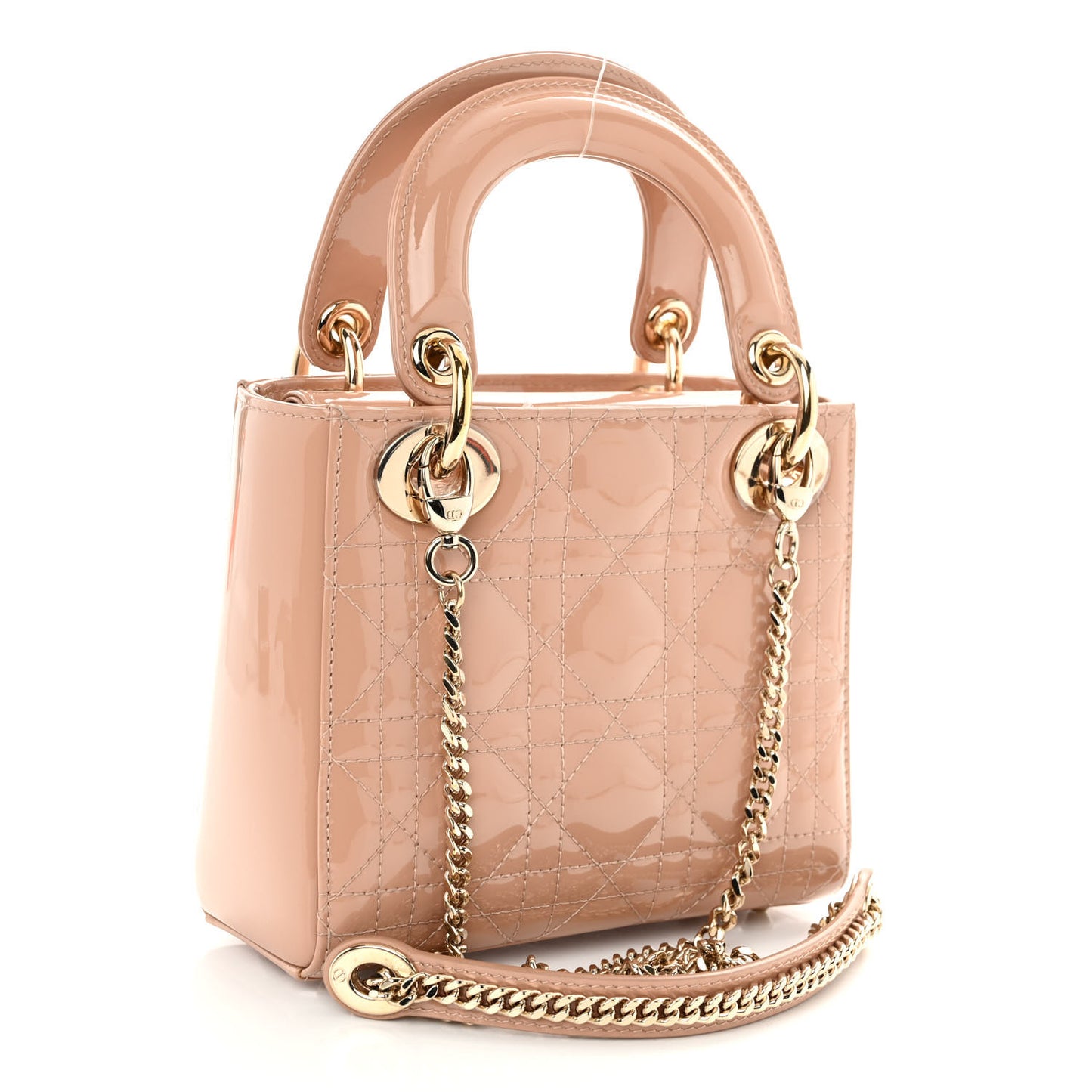 Patent Cannage Mini Lady Dior Light Pink