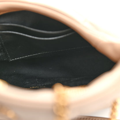 Saint Laurent Lambskin Quilted Toy Loulou Puffer Monogram Chain Satchel Nude Powder 5 of 9