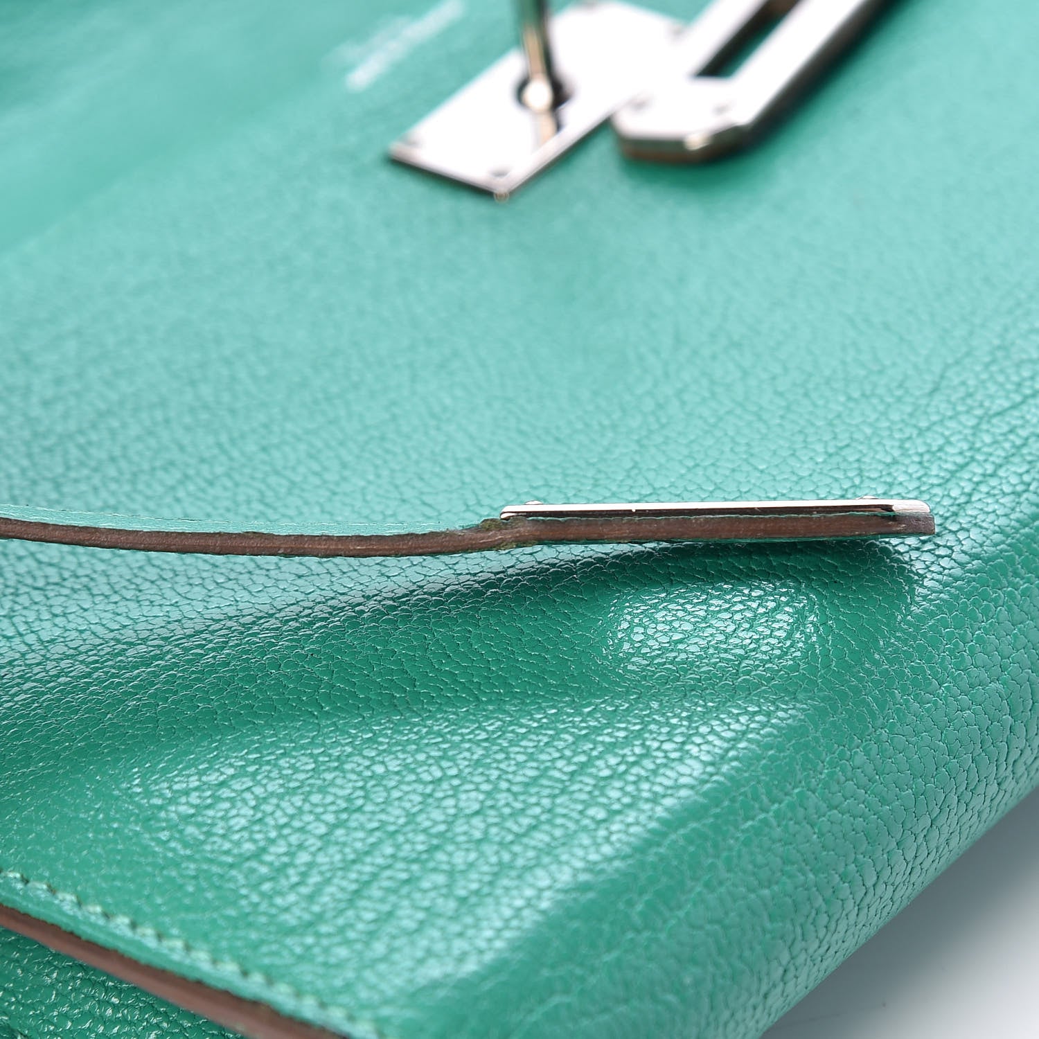Hermes Chevre Mysore Kelly Longue Wallet Menthe 22 of 24
