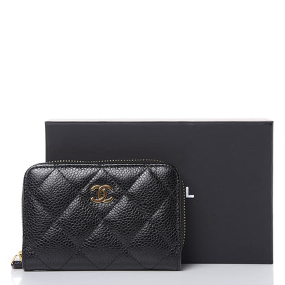 Chanel Caviar Quilted Zip Coin Purse Black 8 of 8