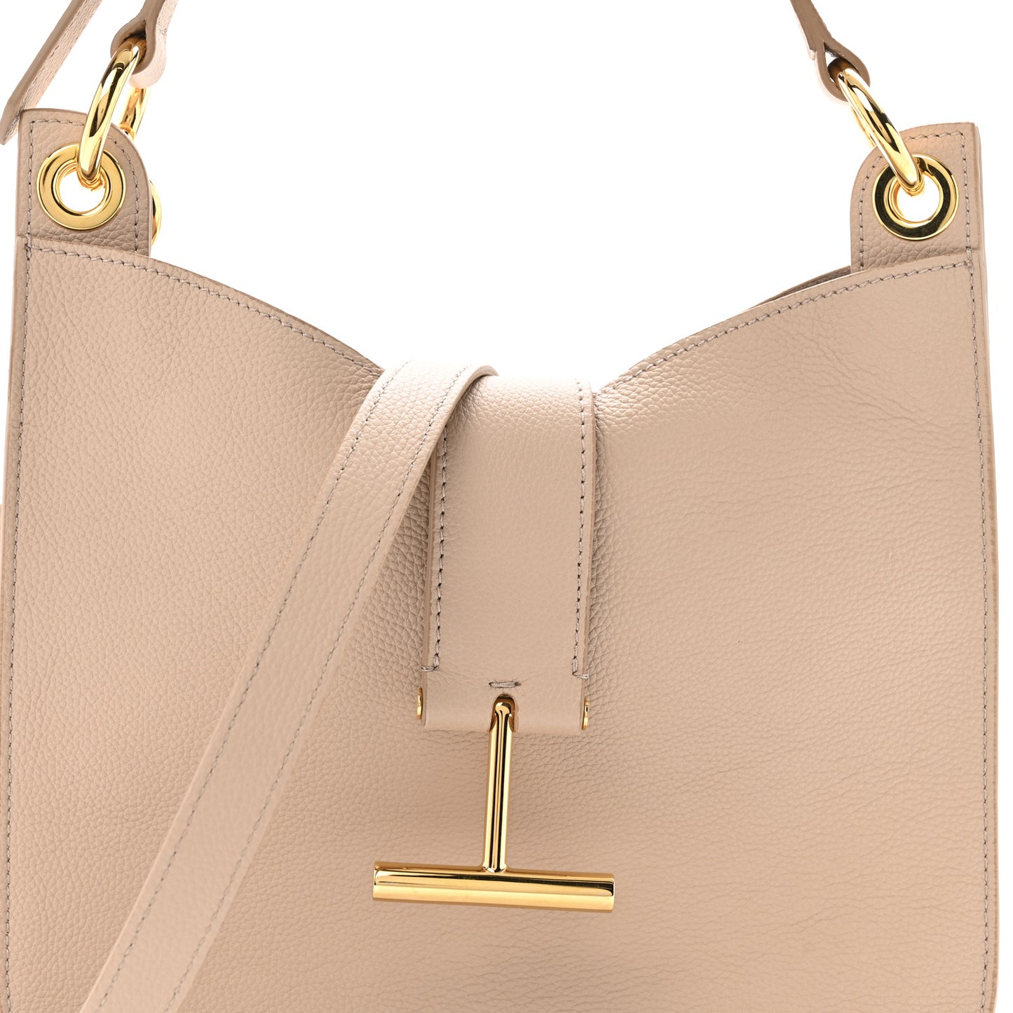 Grain Calfskin Small Tara Crossbody Beige