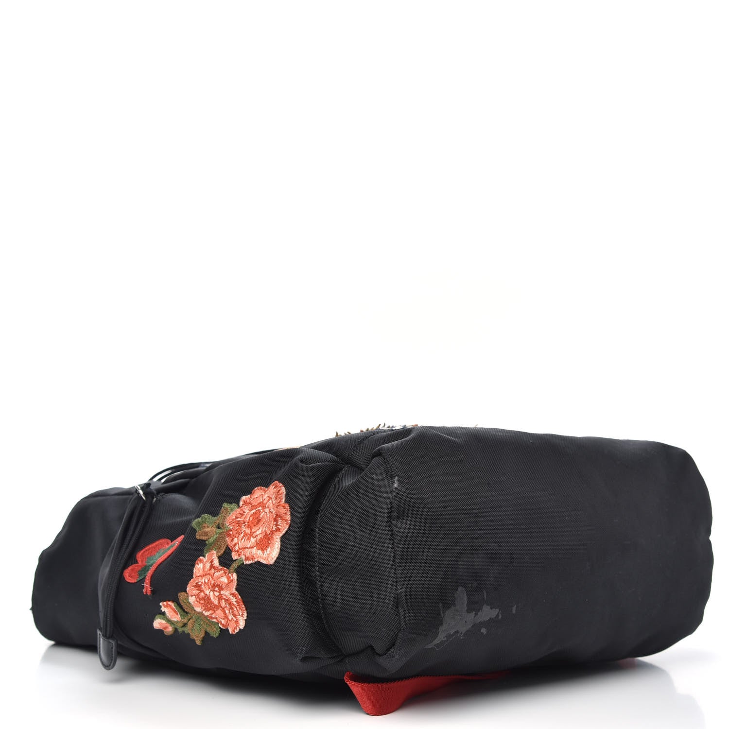 Gucci Techno Canvas Web L'Aveugle Par Amour Embroidered Drawstring Backpack Black 4 of 12