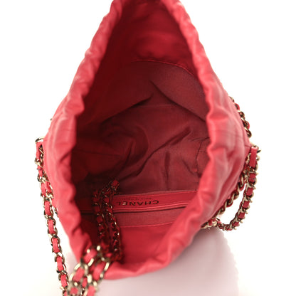 Chanel Lambskin Bucket Chain Drawstring Bag Pink 4 of 8