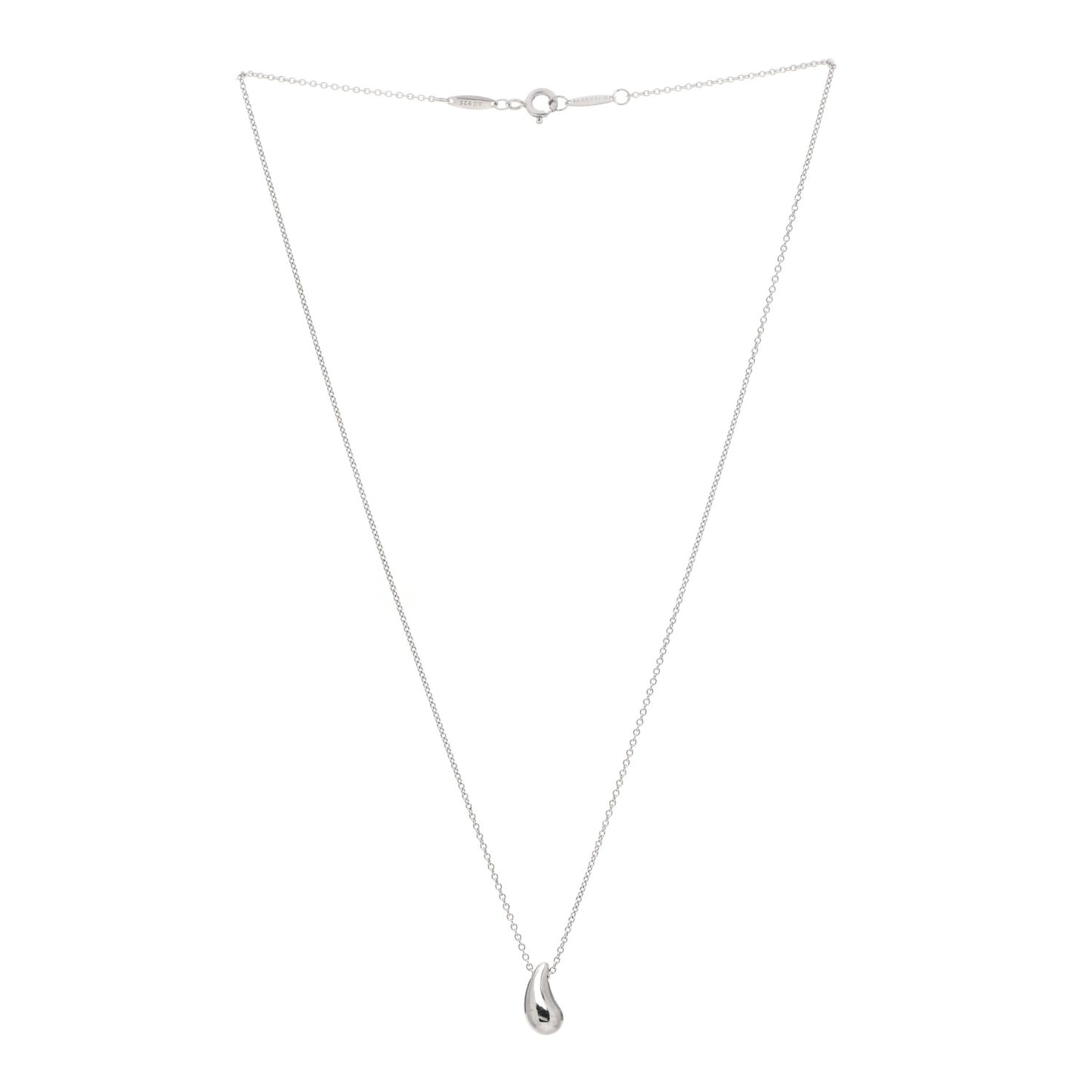 Sterling Silver 12mm Elsa Peretti Tear Drop Pendant Necklace