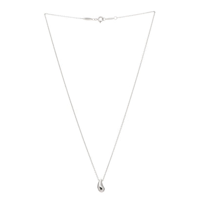 Tiffany Sterling Silver 12mm Elsa Peretti Tear Drop Pendant Necklace 3 of 7