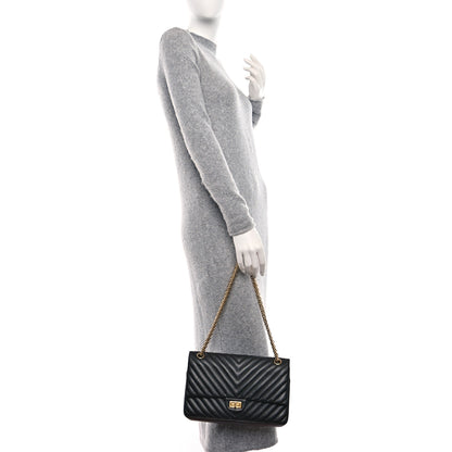 Chanel Aged Calfskin Chevron Quilted 2.55 Reissue 226 Flap Black 2 of 11
