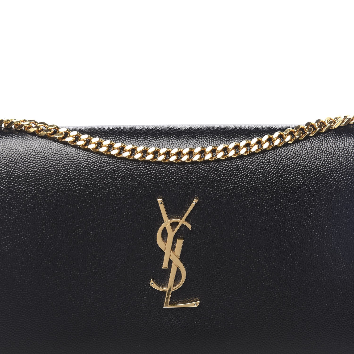 Saint Laurent Grain De Poudre Monogram Chain Wallet Black 10 of 10