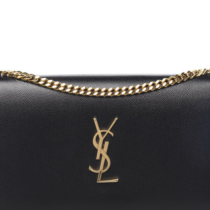 Saint Laurent Grain De Poudre Monogram Chain Wallet Black 10 of 10