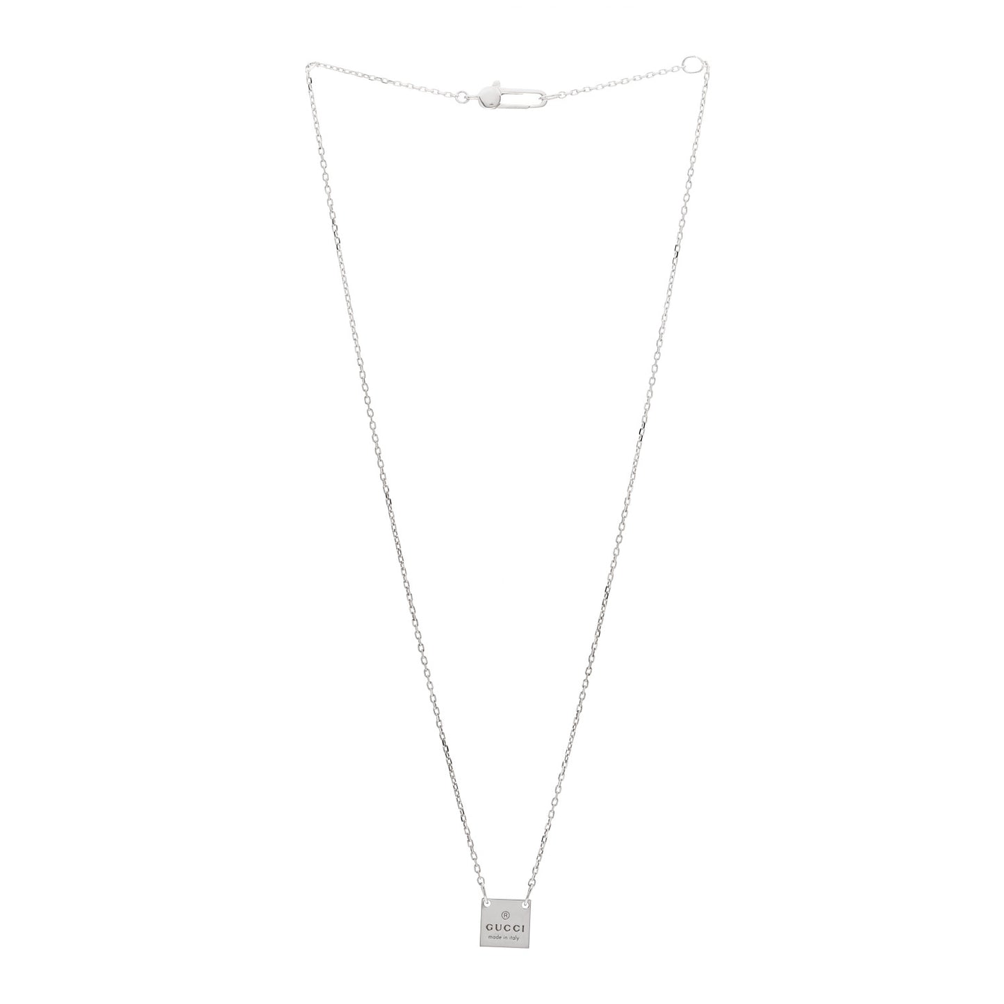 Sterling Silver Logo Square Tag Necklace
