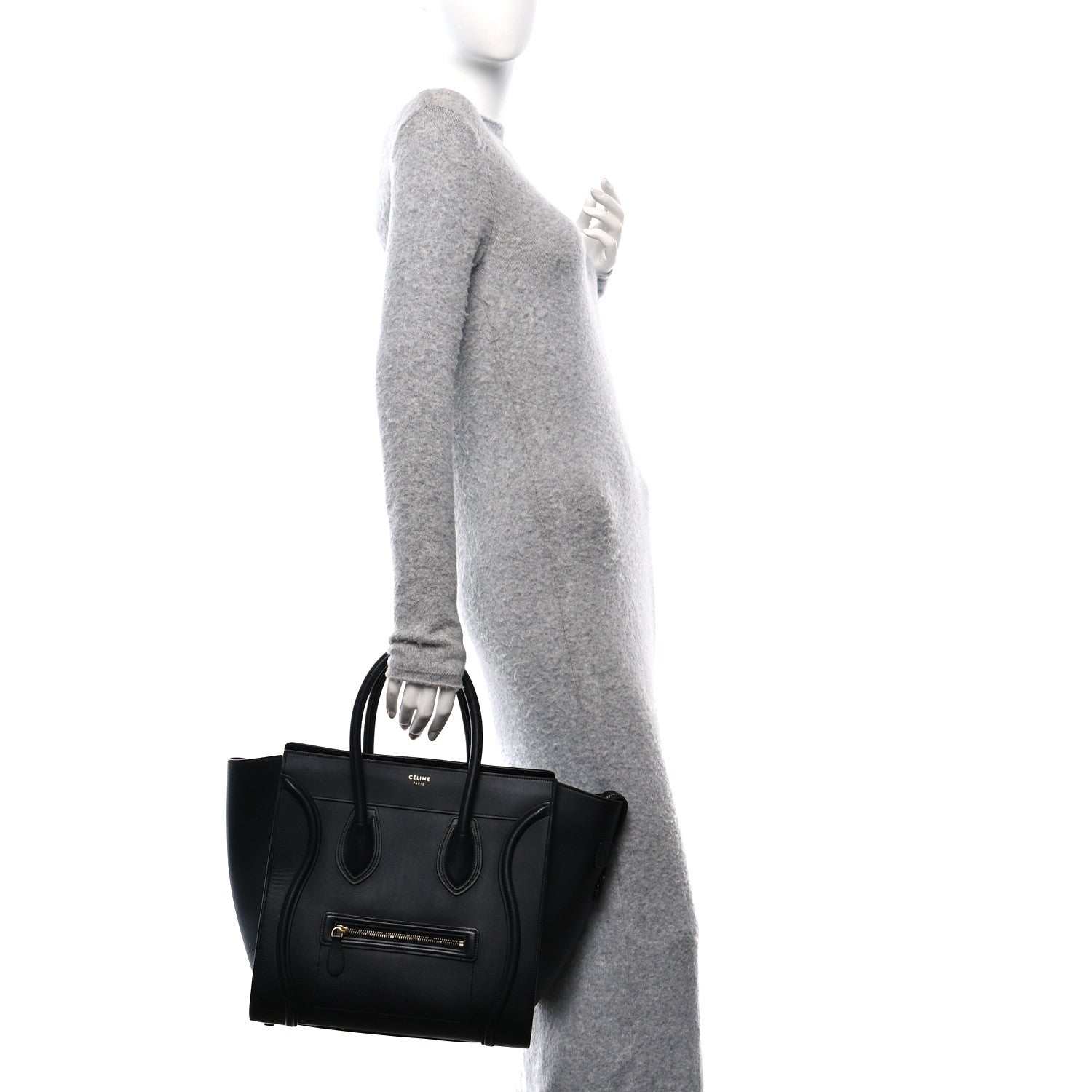 Celine Smooth Calfskin Mini Luggage Black 2 of 12