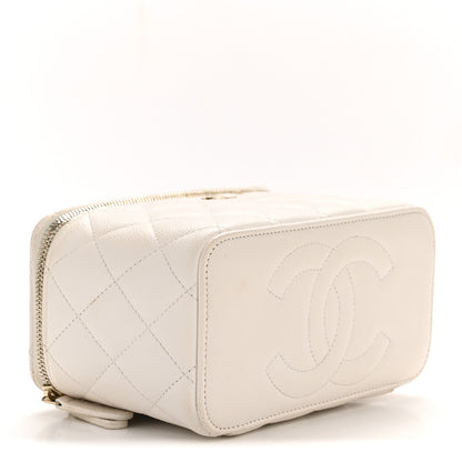 Chanel Caviar Quilted Small Vanity Case With Chain White 4 of 13
