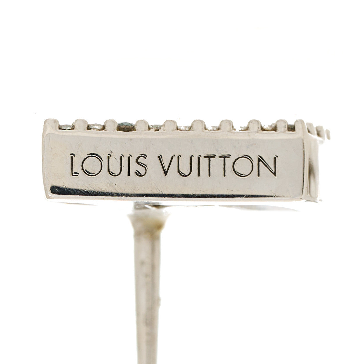 Louis Vuitton Palladium Crystal LV Iconic Earrings 5 of 5