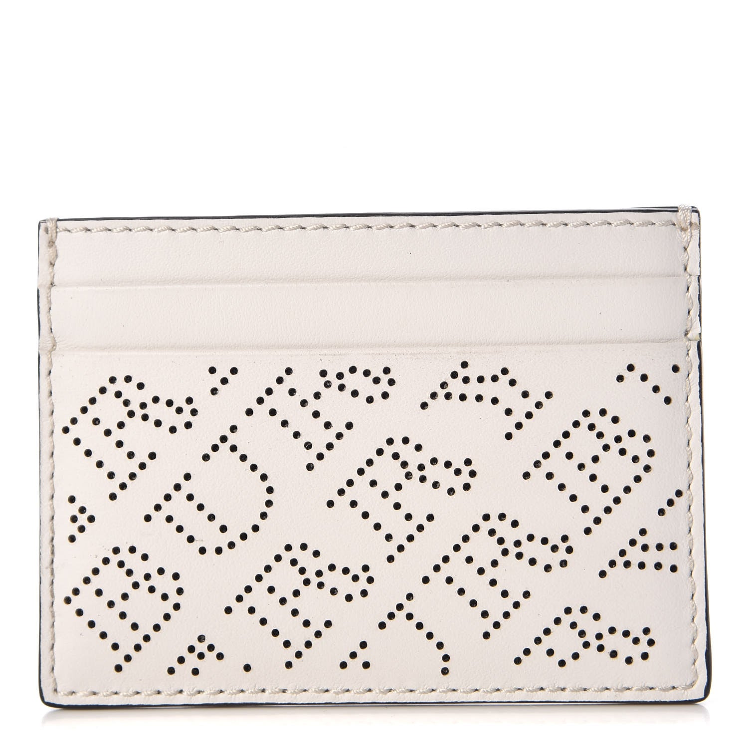 Burberry Calfskin Perforated Sandon Card Card Case White 1 of 7