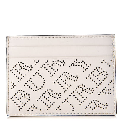 Burberry Calfskin Perforated Sandon Card Card Case White 1 of 7