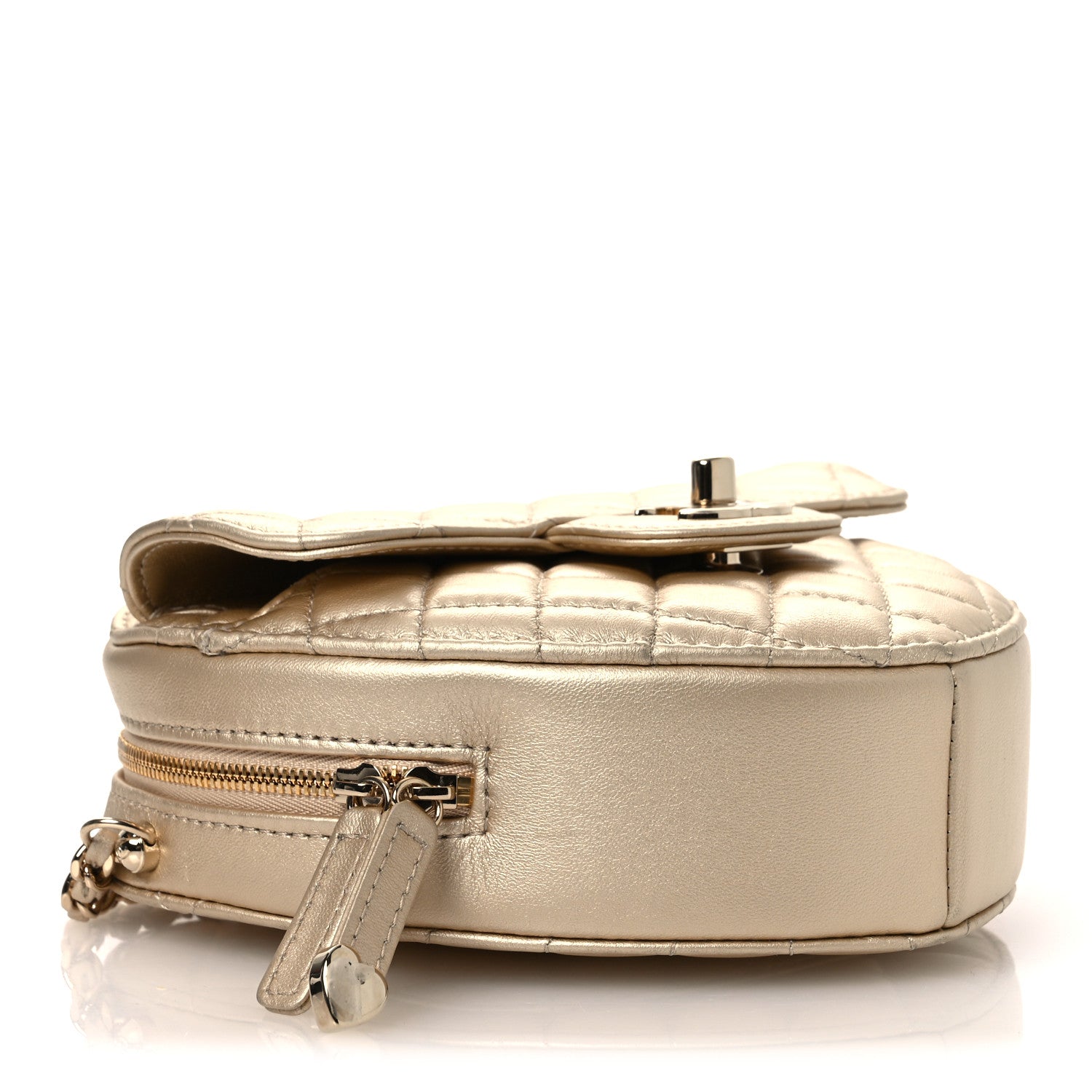 Chanel Metallic Lambskin Quilted CC In Love Heart Bag Gold 4 of 12
