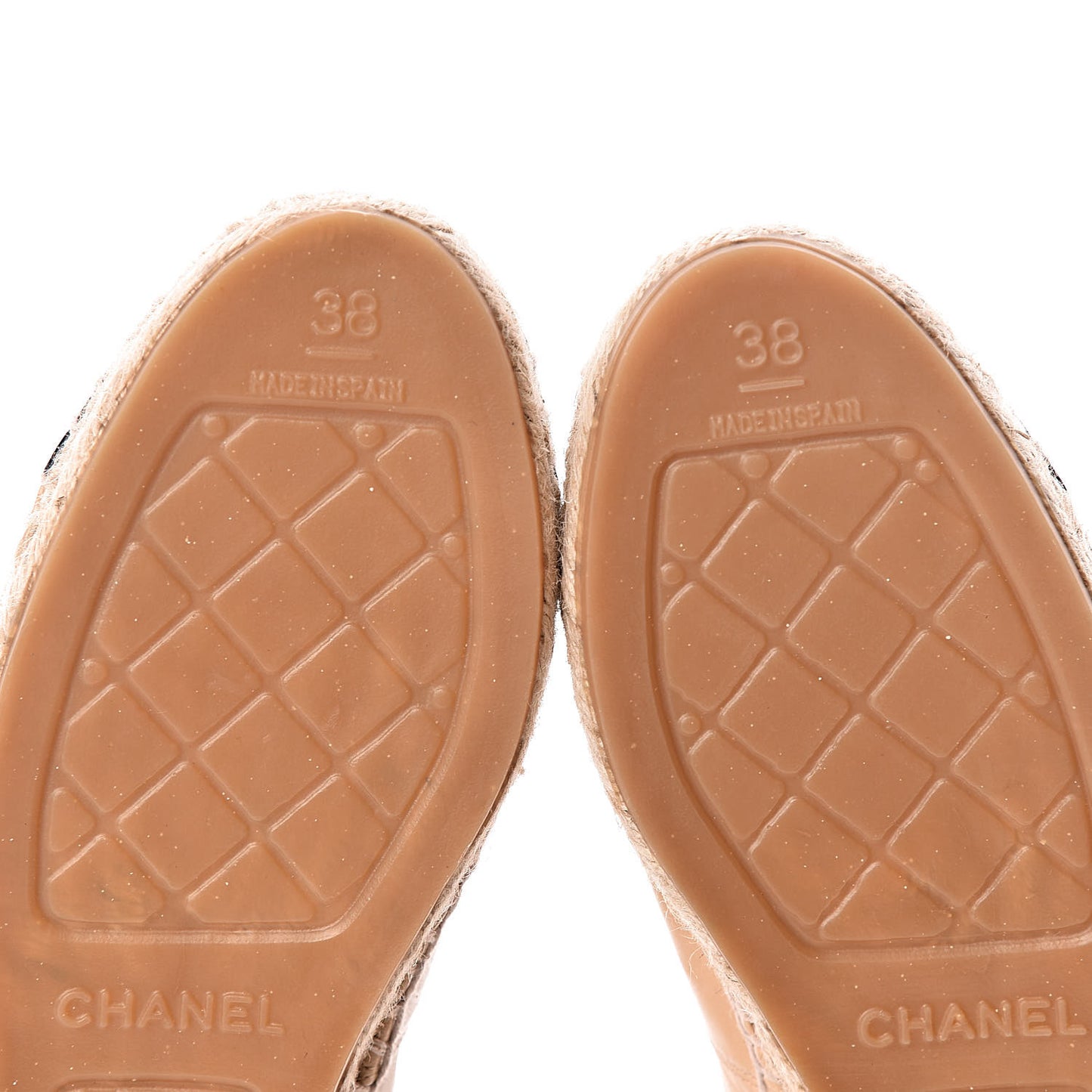 Lambskin CC Espadrilles 38 Beige Black