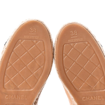 Chanel Lambskin CC Espadrilles 38 Beige Black 9 of 12