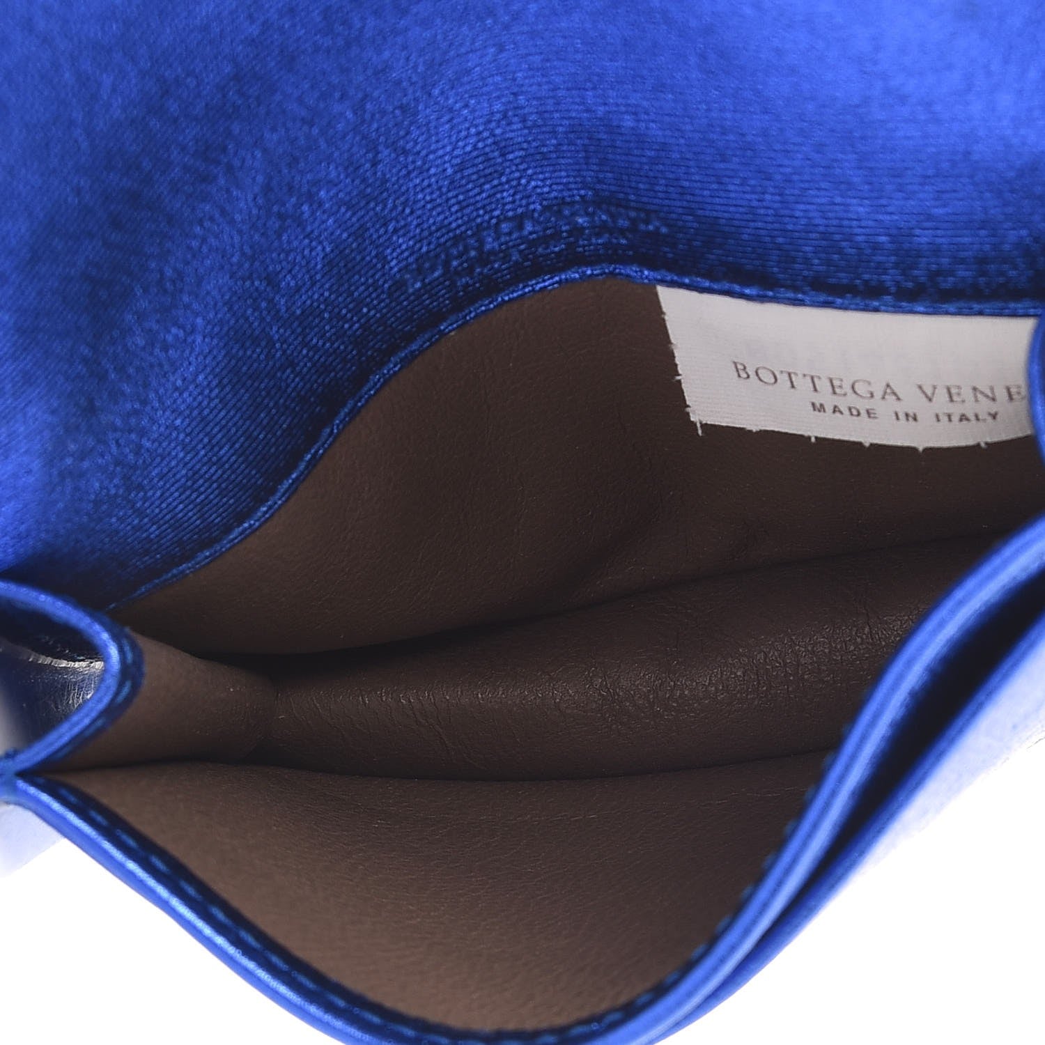 Bottega Veneta Metallic Intrecciato Grosgrain Card Case Cobalt 5 of 8