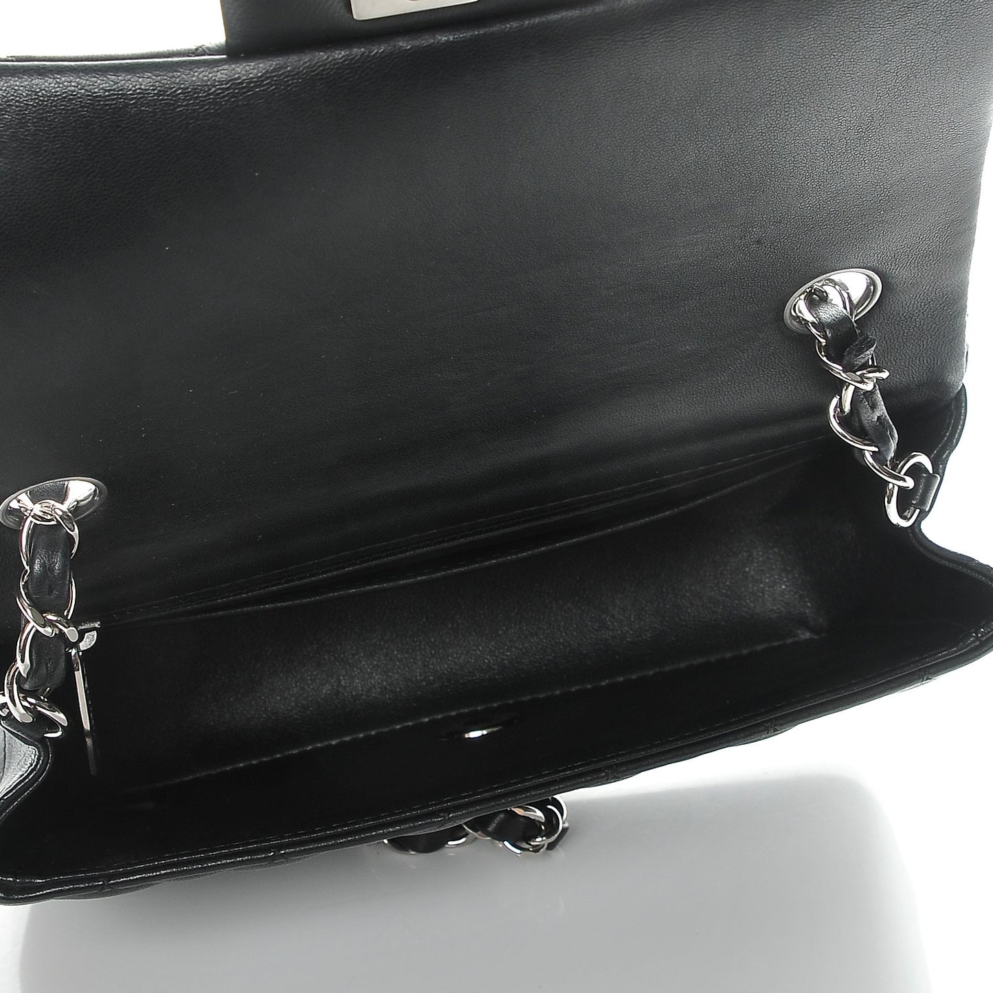 Lambskin Quilted Mini Rectangular Flap Black