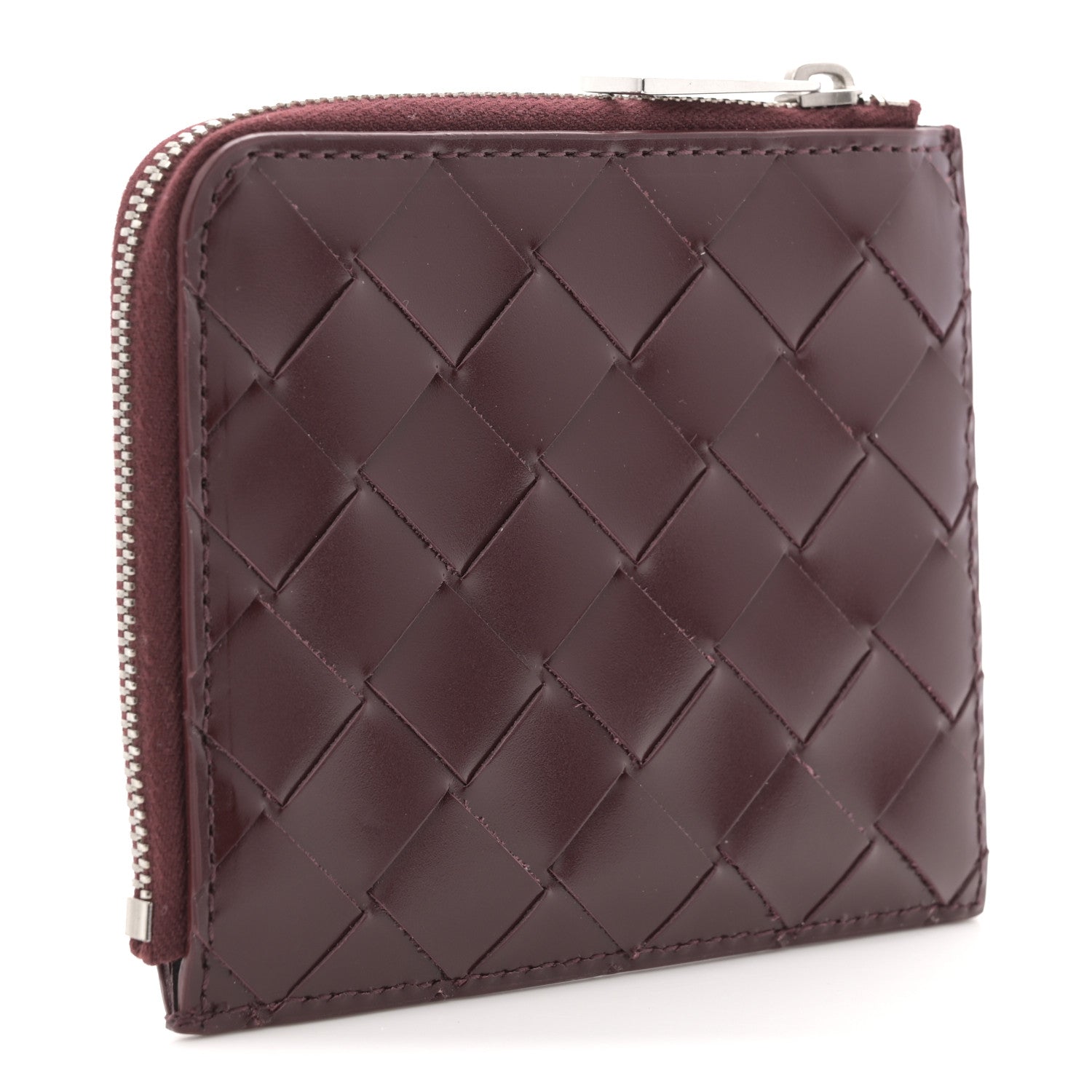 Bottega Veneta Nappa Intrecciato Square Zip Around Wallet Barolo 3 of 7