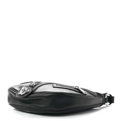 Versace Calfskin Small Repeat Zip Hobo Black 11 of 13