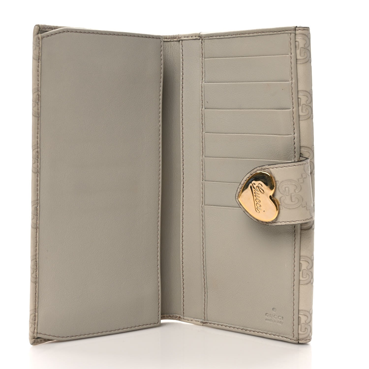 Gucci Guccissima Heart Continental Wallet Off White 5 of 9