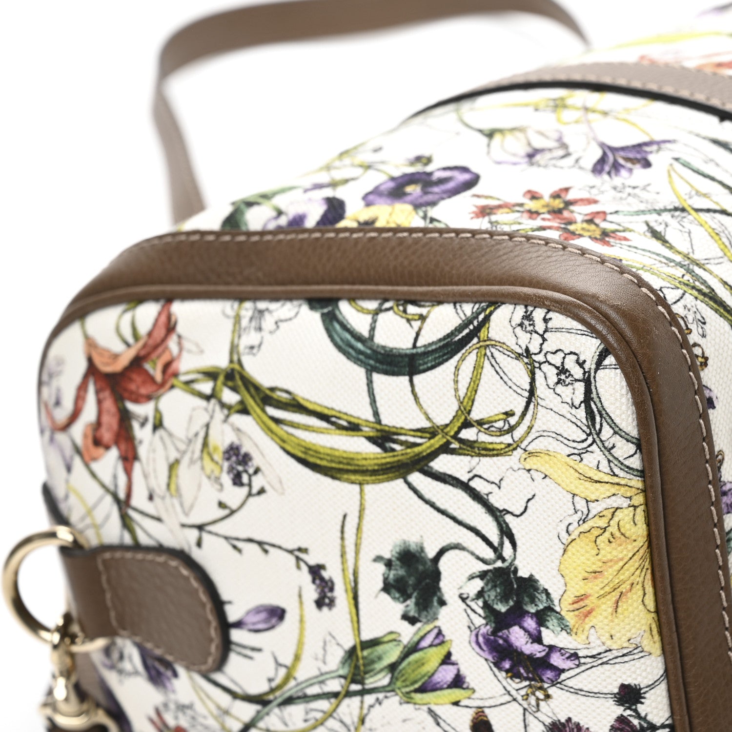 Gucci Canvas Flora Infinity Medium Joy Boston White Multicolor Acero 9 of 12
