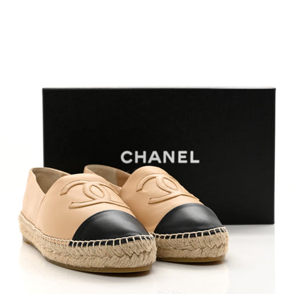 Chanel Lambskin CC Espadrilles 39 Beige Black 9 of 9