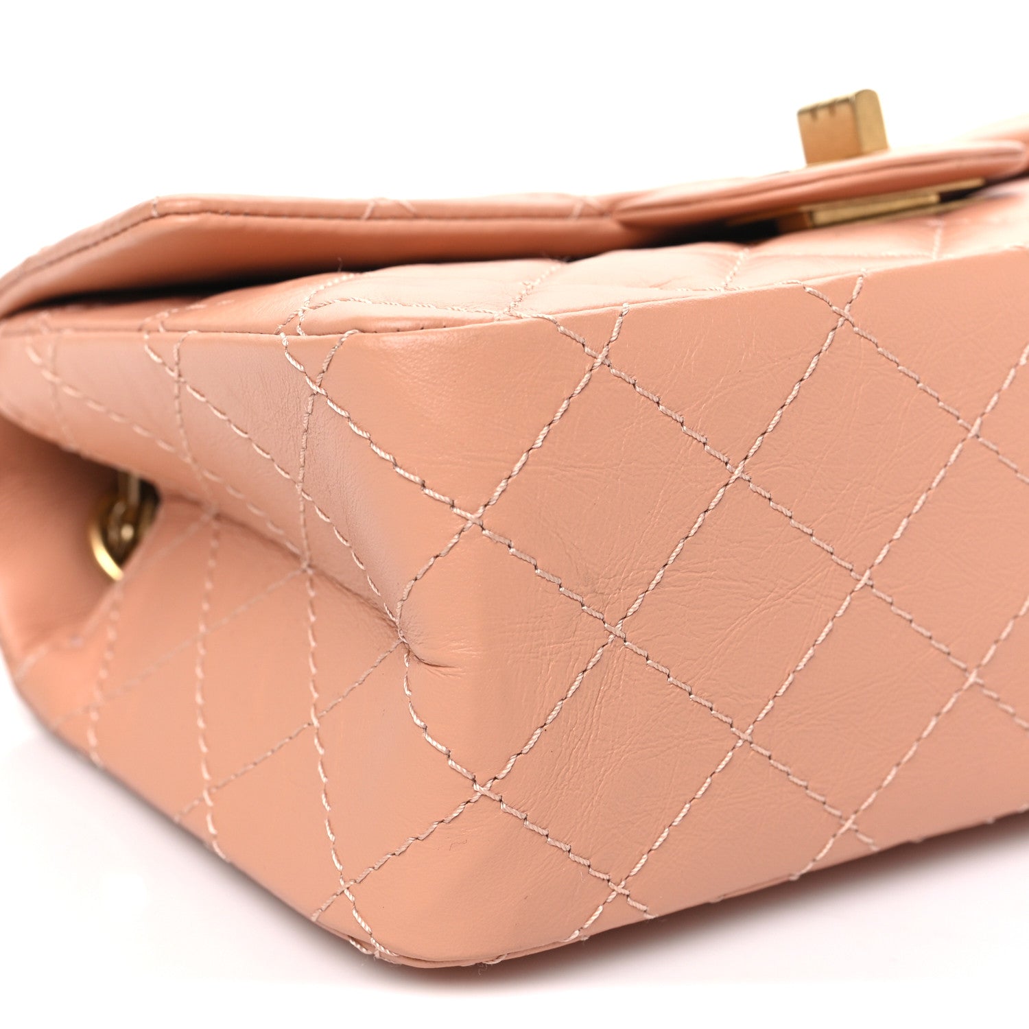 Chanel Aged Calfskin Quilted 2.55 Reissue Mini Flap Beige 9 of 10