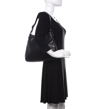 Gucci Calfskin Horsebit Embossed Hobo Black 2 of 12