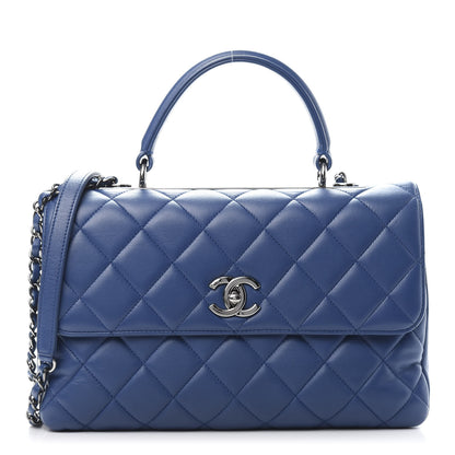 Chanel Lambskin Quilted Medium Trendy CC Flap Dual Handle Blue 1 of 12