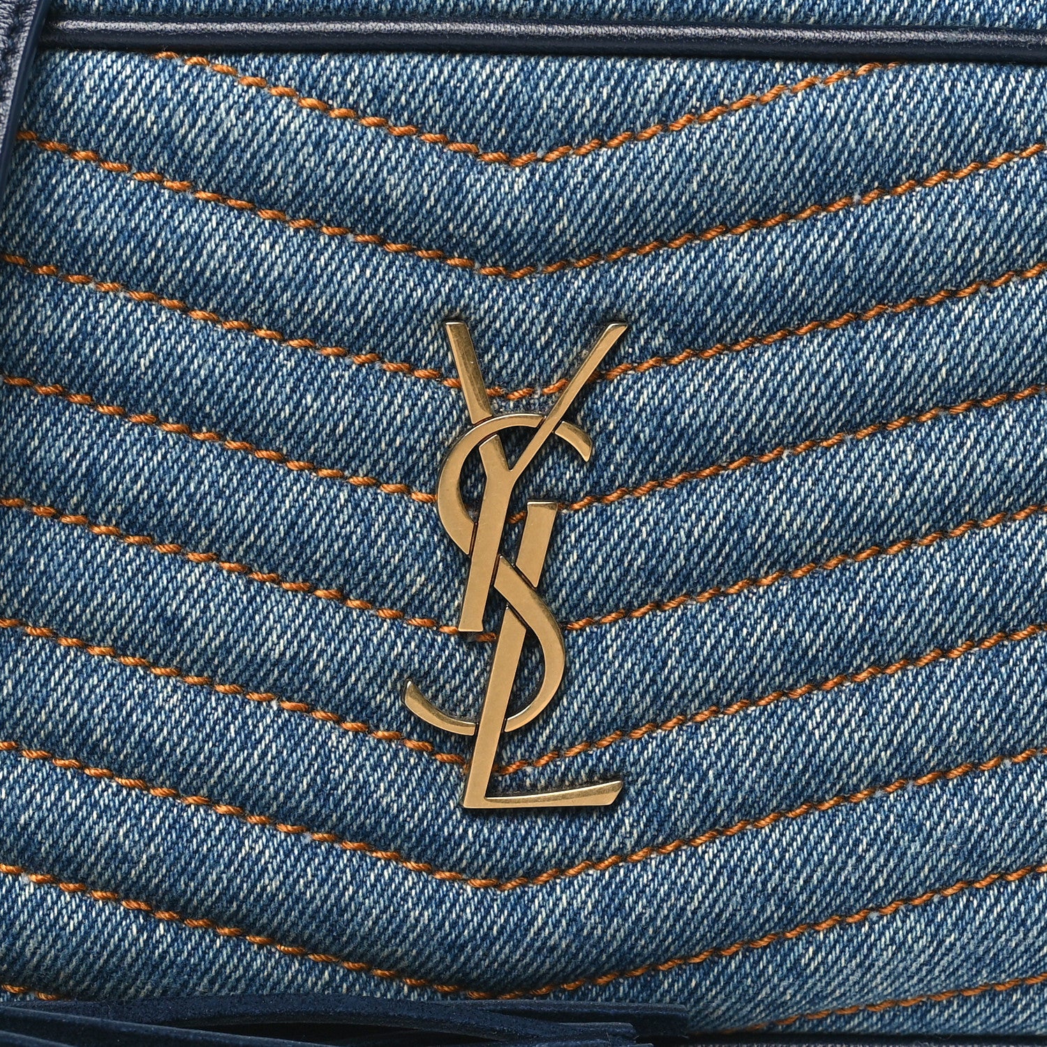 Saint Laurent Denim Matelasse Monogram Mini Lou Camera Bag California Blue 8 of 10