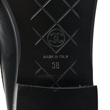 Chanel Lambskin Quilted CC Turnlock Loafers 38 Black 7 of 8