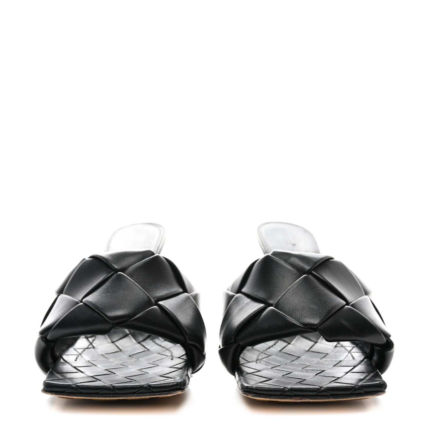 Nappa Maxi Intrecciato Lido Mule Sandals 39 Black
