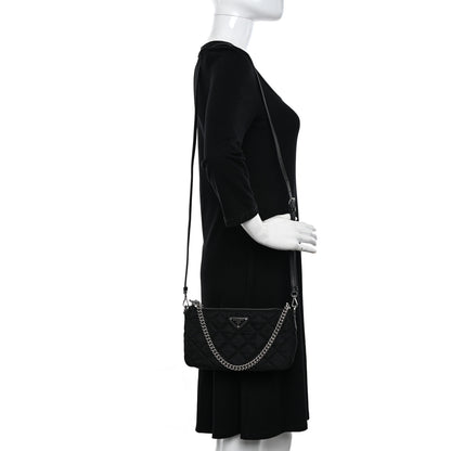 Prada Nylon Tessuto Impuntu Quilted Crossbody Bag Black 2 of 10
