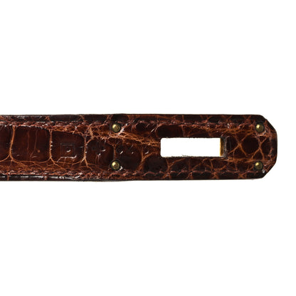 Hermes Shiny Porosus Crocodile Birkin 35 Miel 7 of 14