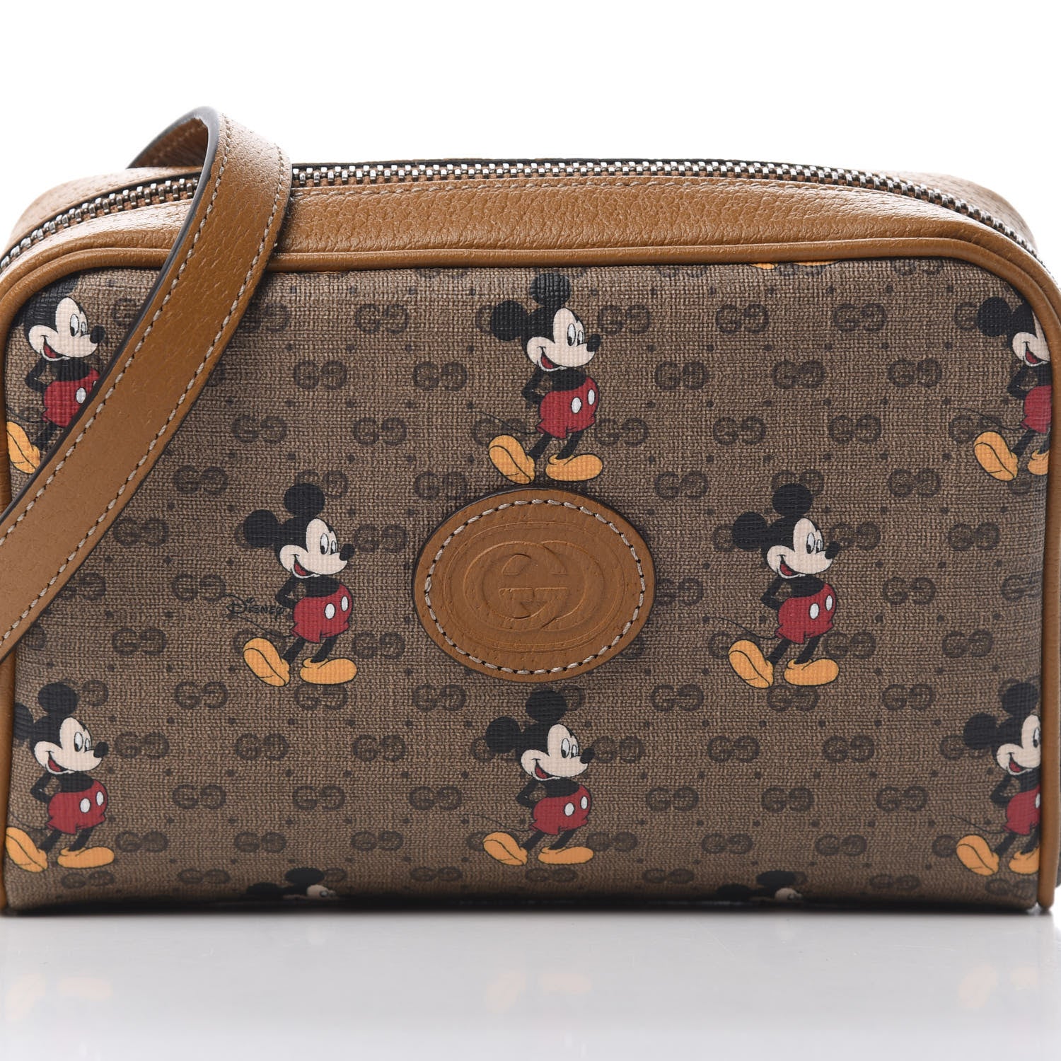 Gucci X DISNEY Mini Vintage GG Supreme Monogram Mickey Mouse Shoulder Bag Beige Vintage Sun Oil 8 of 11