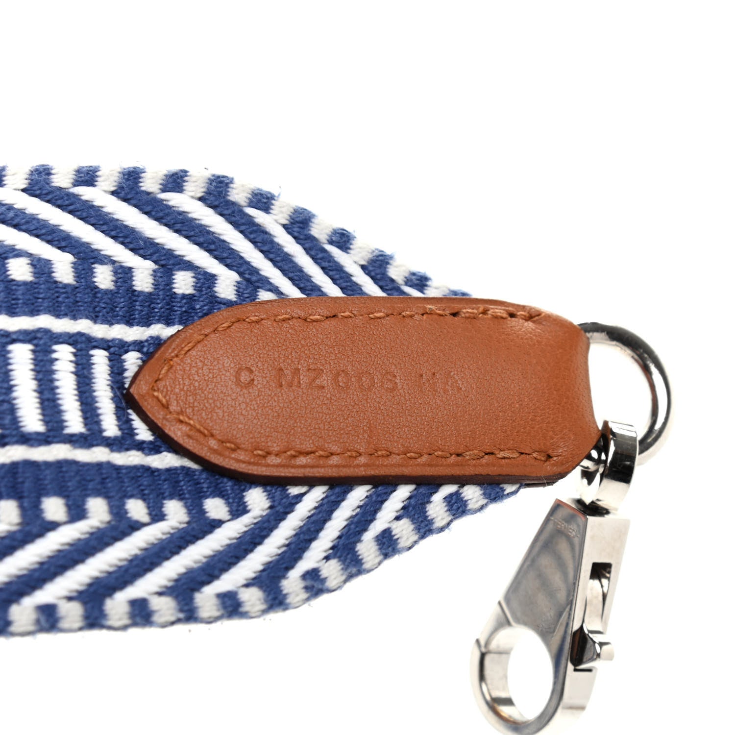 Hermes Toile Swift 50mm Sangle Cavale Shoulder Strap Ecru Bleu Brighton Gold 4 of 5