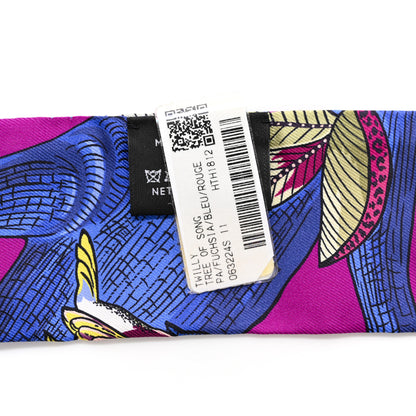 Hermes Silk Tree Of Song Twilly Fuchsia Bleu Rouge 2 of 5