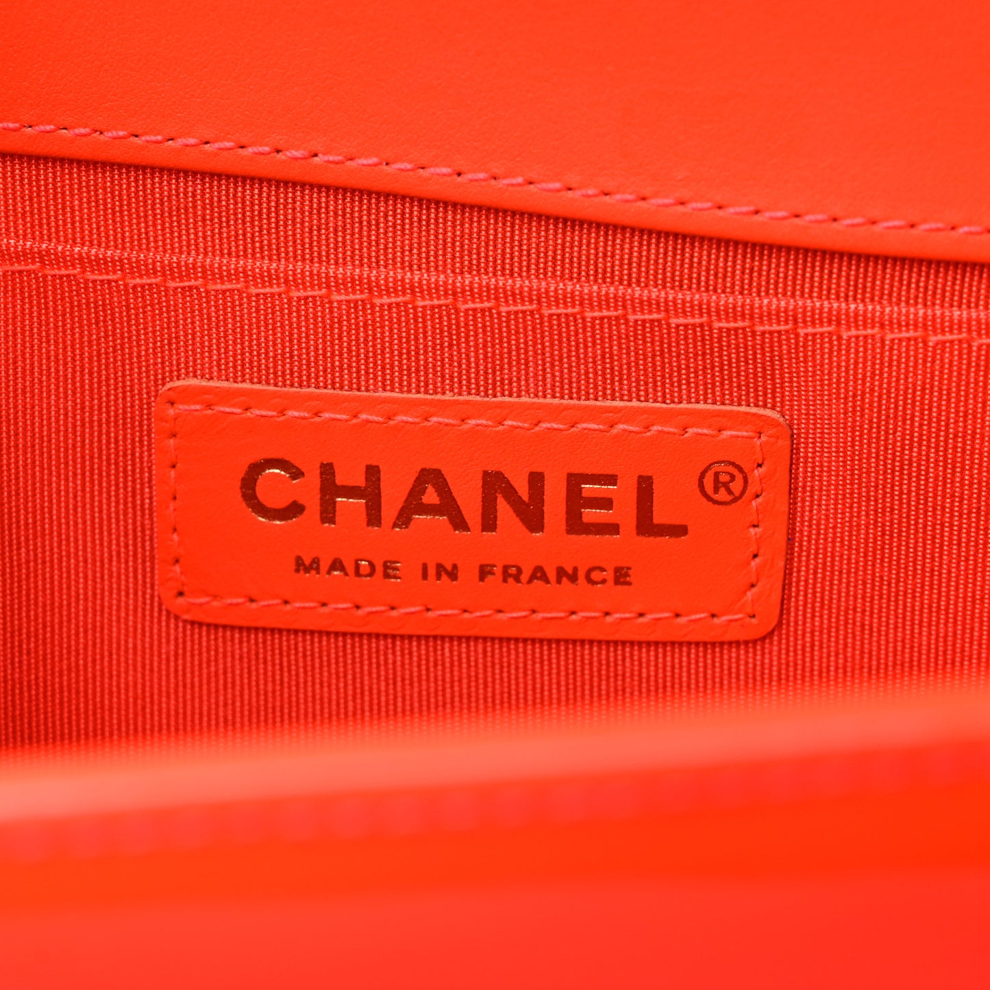 Patent Quilted Medium Boy Flap Orange