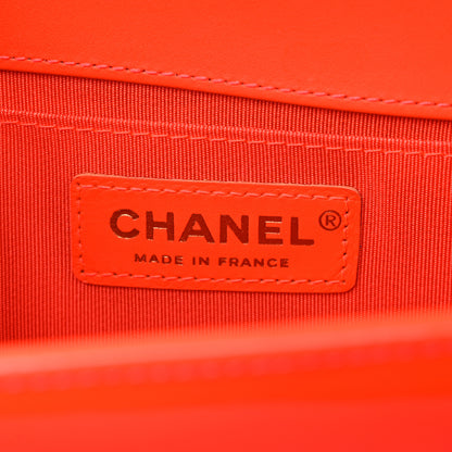 Chanel Patent Quilted Medium Boy Flap Orange 5 of 10